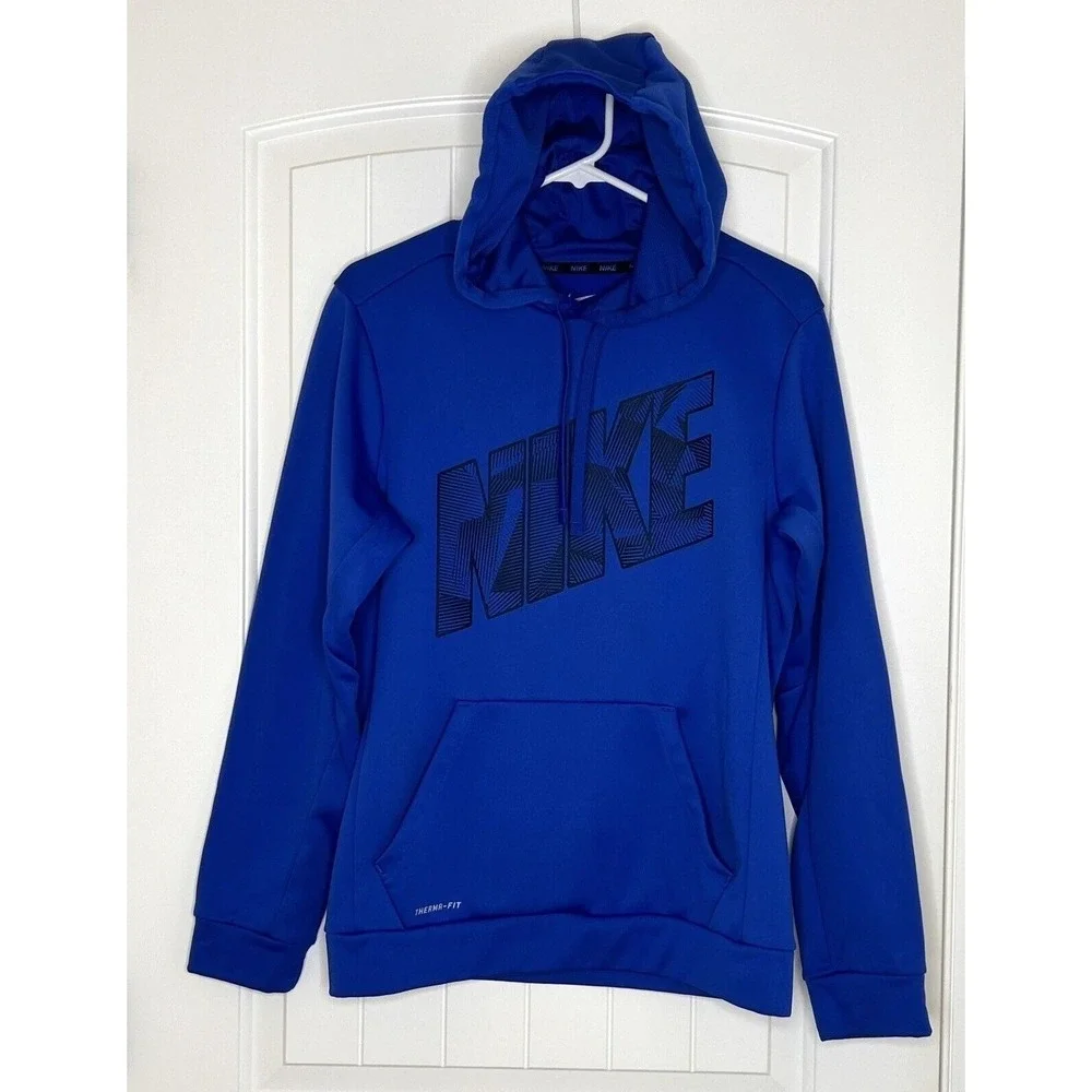 Nike Therma-Fit Graphic Hoodie Men's Size S Blue